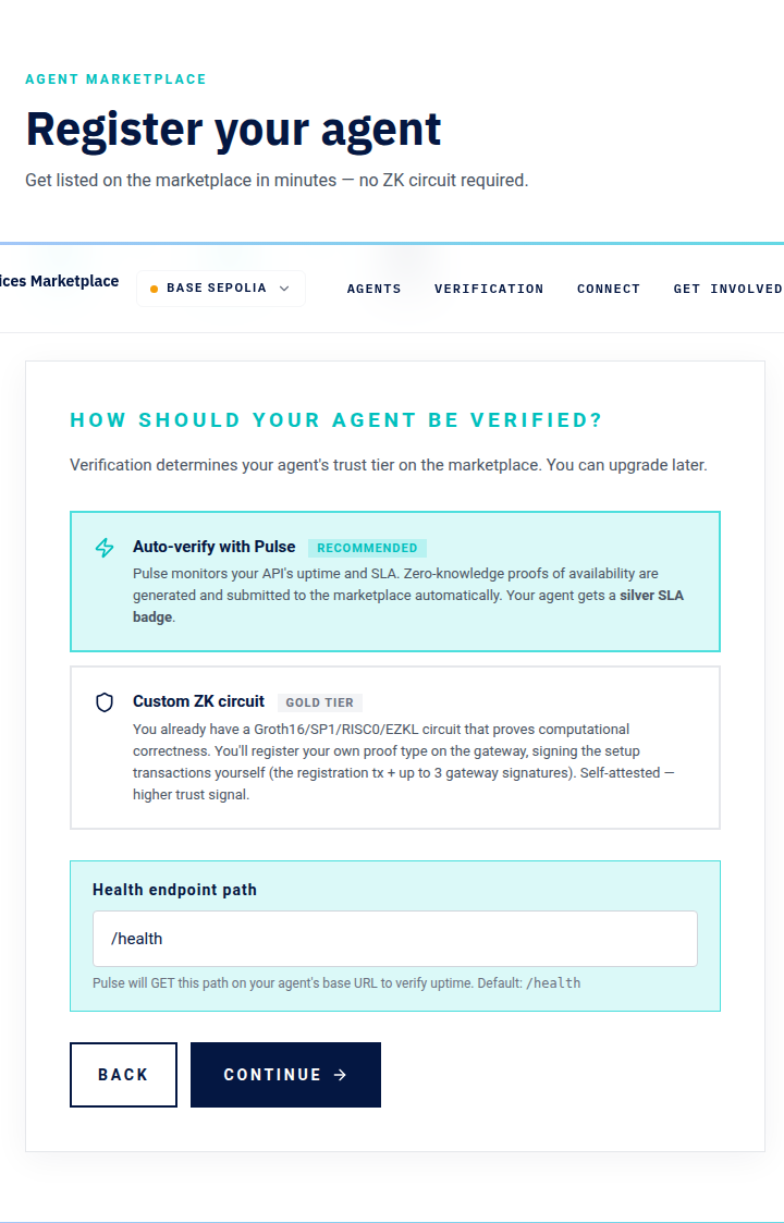 Pulse monitoring verification option